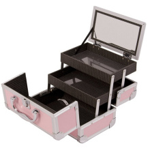 pink silver train aluminum hairdressing tool make up case